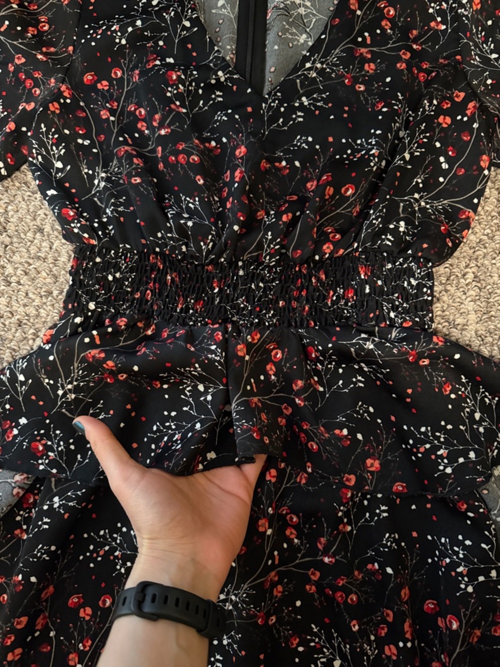 Disturbia ROSE TEARS FRILL PEPLUM MIDI DRESS UK8/US4/EU36 - Picture 5 of 7